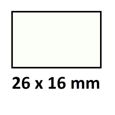 Lipnios etiketės markiratoriams 26 x 16 mm baltos (rulone 1000 vnt.)