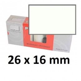 Lipnios etiketės markiratoriams 26 x 16 mm baltos (dėžutėje 20 vnt.)