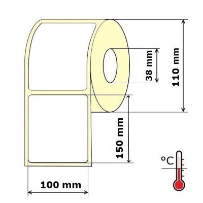 Lipnios etiketės 100 x 150 mm Termo (rulone 500 vnt.) Lipnios etiketės 100 x 150 mm Termo (rulone 500 vnt.)