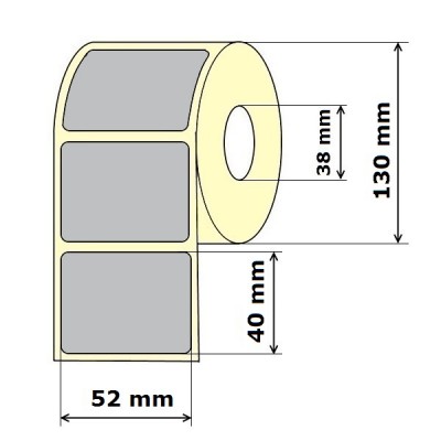 Lipnios etiketės 52 x 40 mm Polipropilenas (rulone 1000 vnt.)