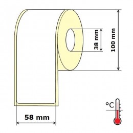 Vientisa lipni juosta 58 mm Thermal Eco (rulone 46m.)